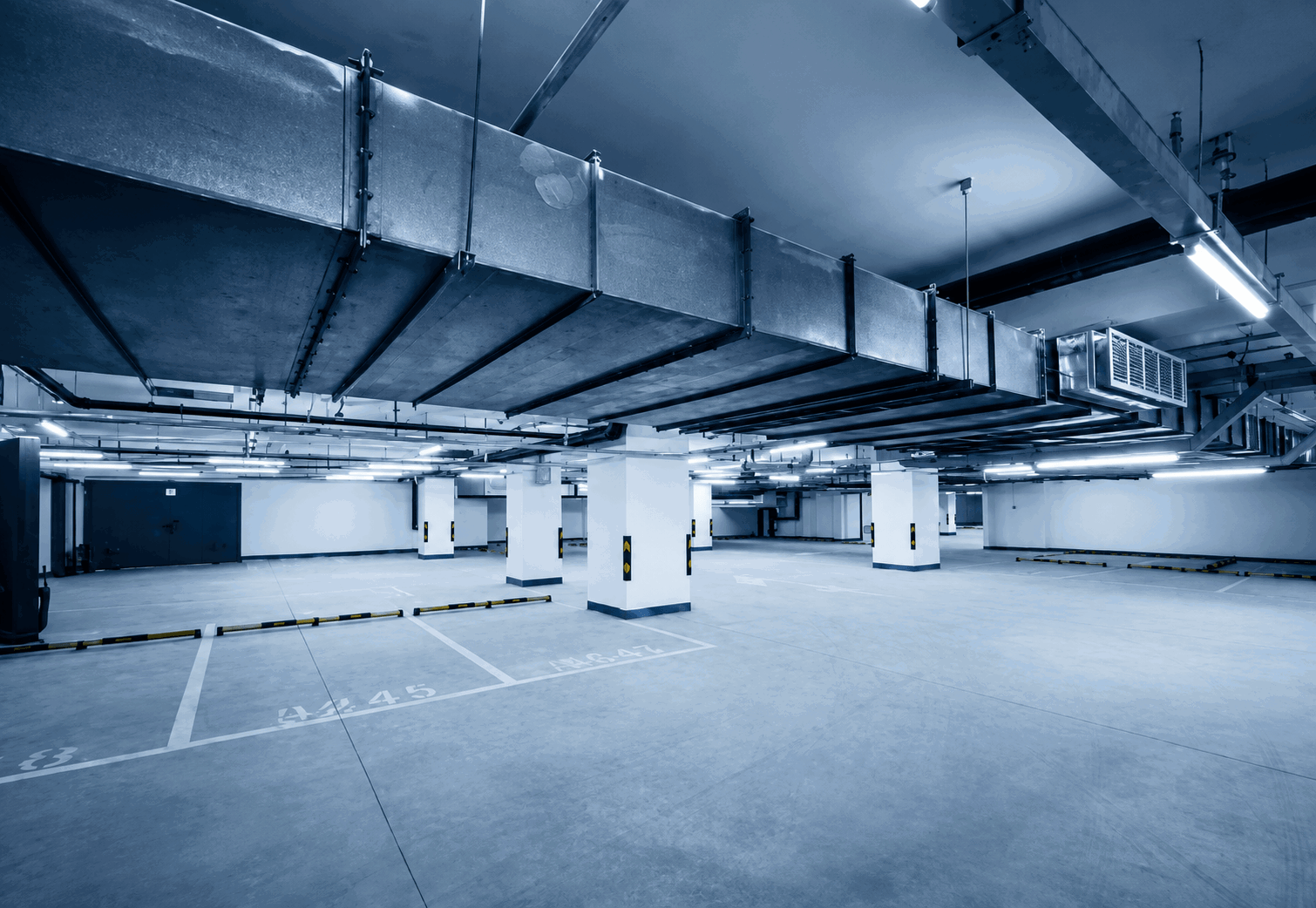 Sistema de ventilação e exaustão de garagem comercial